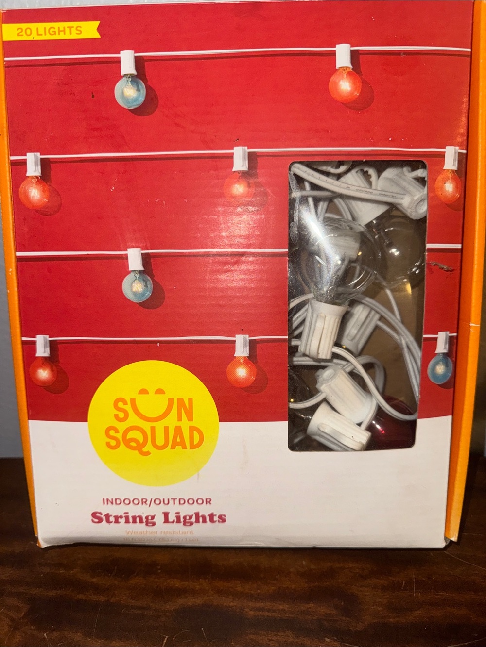 Sun Squad Indoor/Outdoor Americana Globe String Lights Decorations 16’ 10” long
